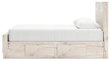 Lawroy Light Natural Storage Panel Bedroom Set with 4 Side Drawers by Ashley at Eve Furniture