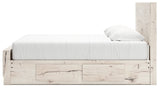 Lawroy Light Natural Storage Panel Bedroom Set with 4 Side Drawers by Ashley at Eve Furniture