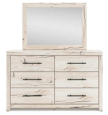 Lawroy Light Natural Storage Panel Bedroom Set with 4 Side Drawers by Ashley at Eve Furniture