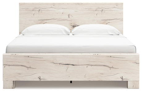 Lawroy Light Natural Storage Panel Bedroom Set with 4 Side Drawers by Ashley at Eve Furniture