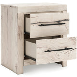 Lawroy Light Natural Storage Panel Bedroom Set with 6 Drawers by Ashley at Eve Furniture