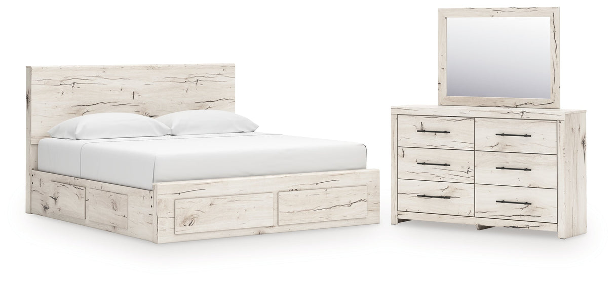 Lawroy Light Natural Storage Panel Bedroom Set with 6 Drawers by Ashley at Eve Furniture