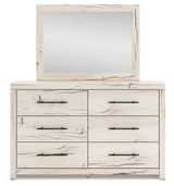 Lawroy Light Natural Storage Panel Bedroom Set with 6 Drawers by Ashley at Eve Furniture