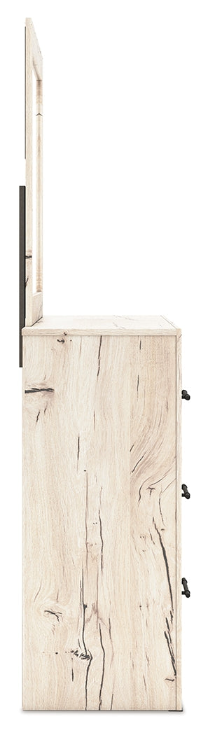 Lawroy Light Natural Storage Panel Bedroom Set with 6 Drawers by Ashley at Eve Furniture
