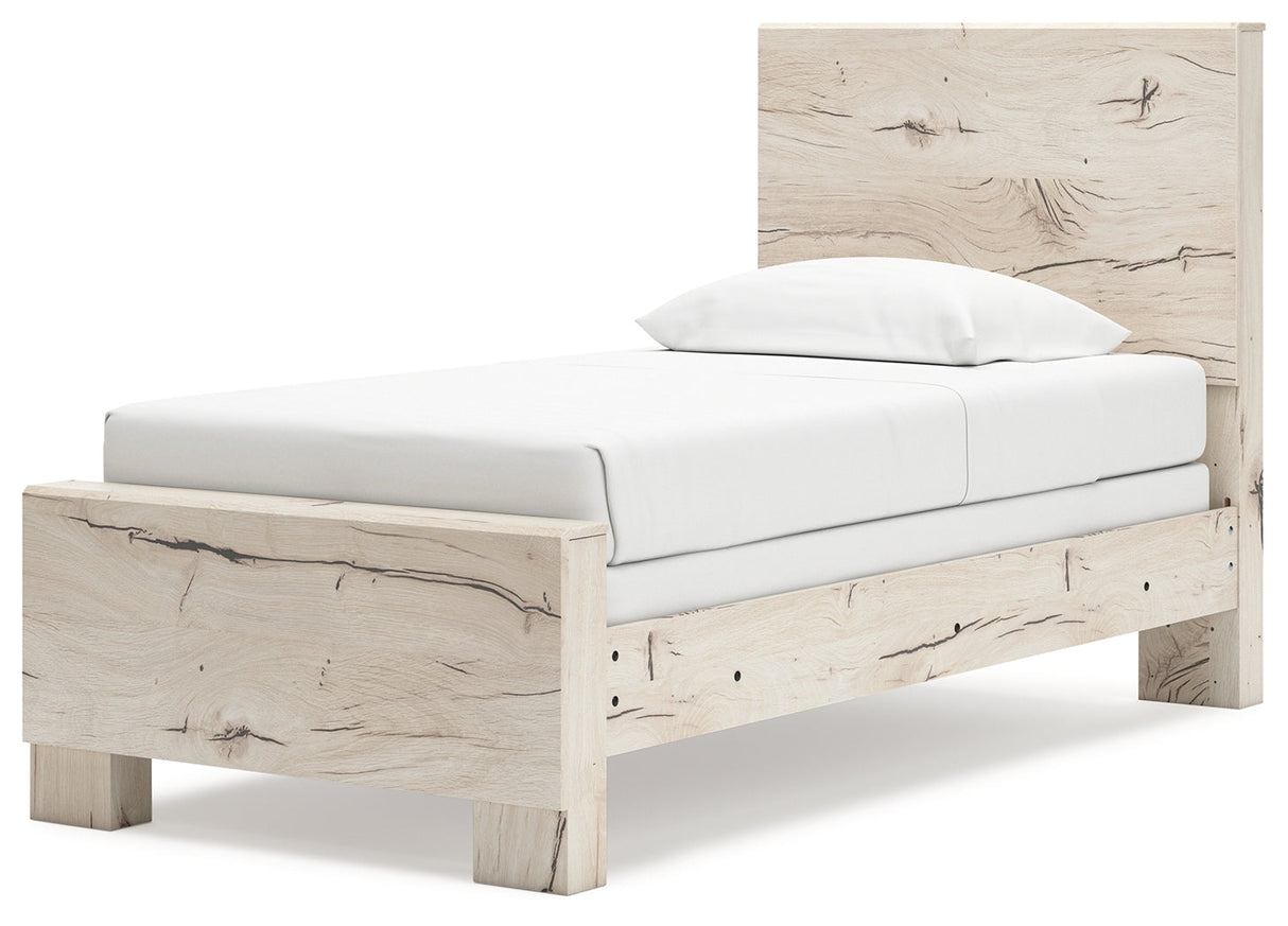 Lawroy Light Natural Twin Panel Bed by Ashley at Eve Furniture