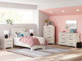 Lawroy Light Natural Twin Panel Bed by Ashley at Eve Furniture