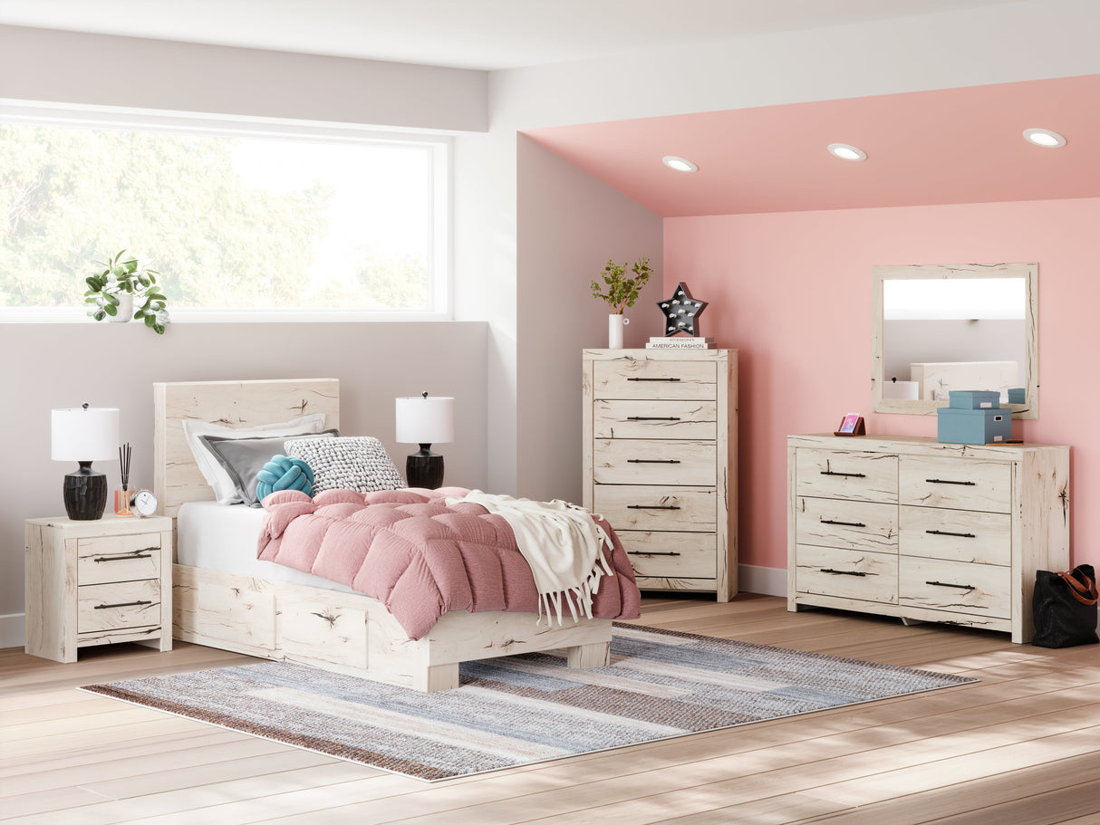 Lawroy Light Natural Twin Storage Platform Bed with 4 Drawers by Ashley at Eve Furniture
