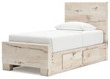 Lawroy Light Natural Twin Storage Platform Bed with 4 Drawers by Ashley at Eve Furniture