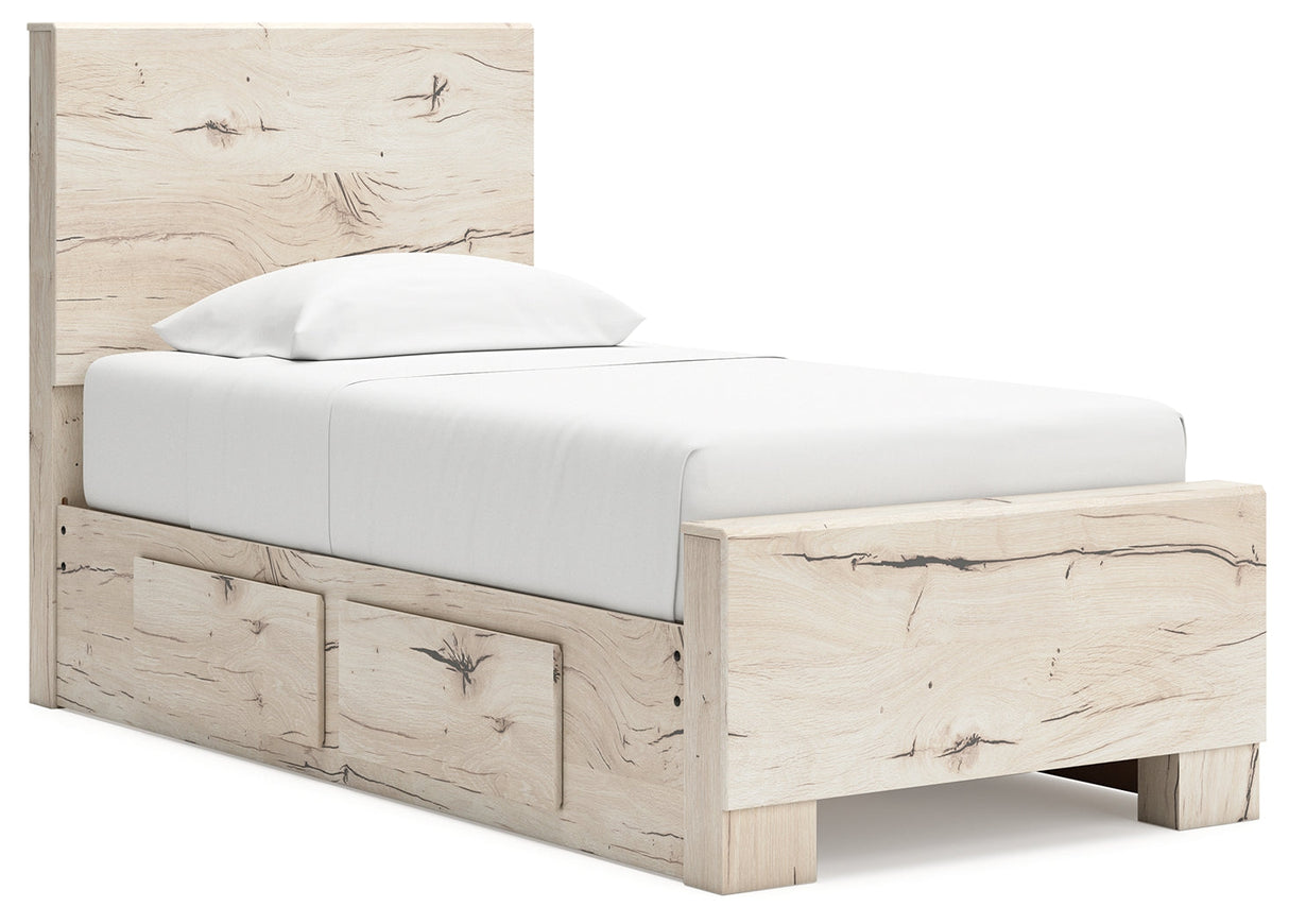 Lawroy Light Natural Twin Storage Platform Bed with 4 Drawers by Ashley at Eve Furniture