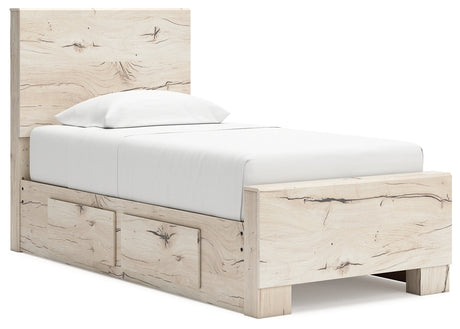 Lawroy Light Natural Twin Storage Platform Bed with 4 Drawers by Ashley at Eve Furniture