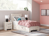 Lawroy Light Natural Twin Storage Platform Bed with 4 Drawers by Ashley at Eve Furniture