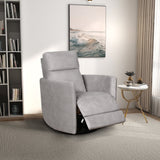 Lawson Swivel Glider Suede Recliner Chair - Latte by Ashcroft Furniture at Eve Furniture