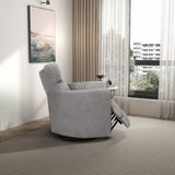 Lawson Swivel Glider Suede Recliner Chair - Latte by Ashcroft Furniture at Eve Furniture