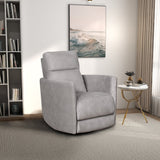 Lawson Swivel Glider Suede Recliner Chair - Latte by Ashcroft Furniture at Eve Furniture