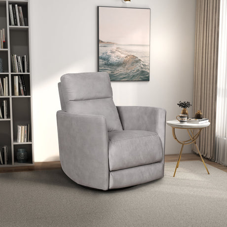 Lawson Swivel Glider Suede Recliner Chair - Latte by Ashcroft Furniture at Eve Furniture