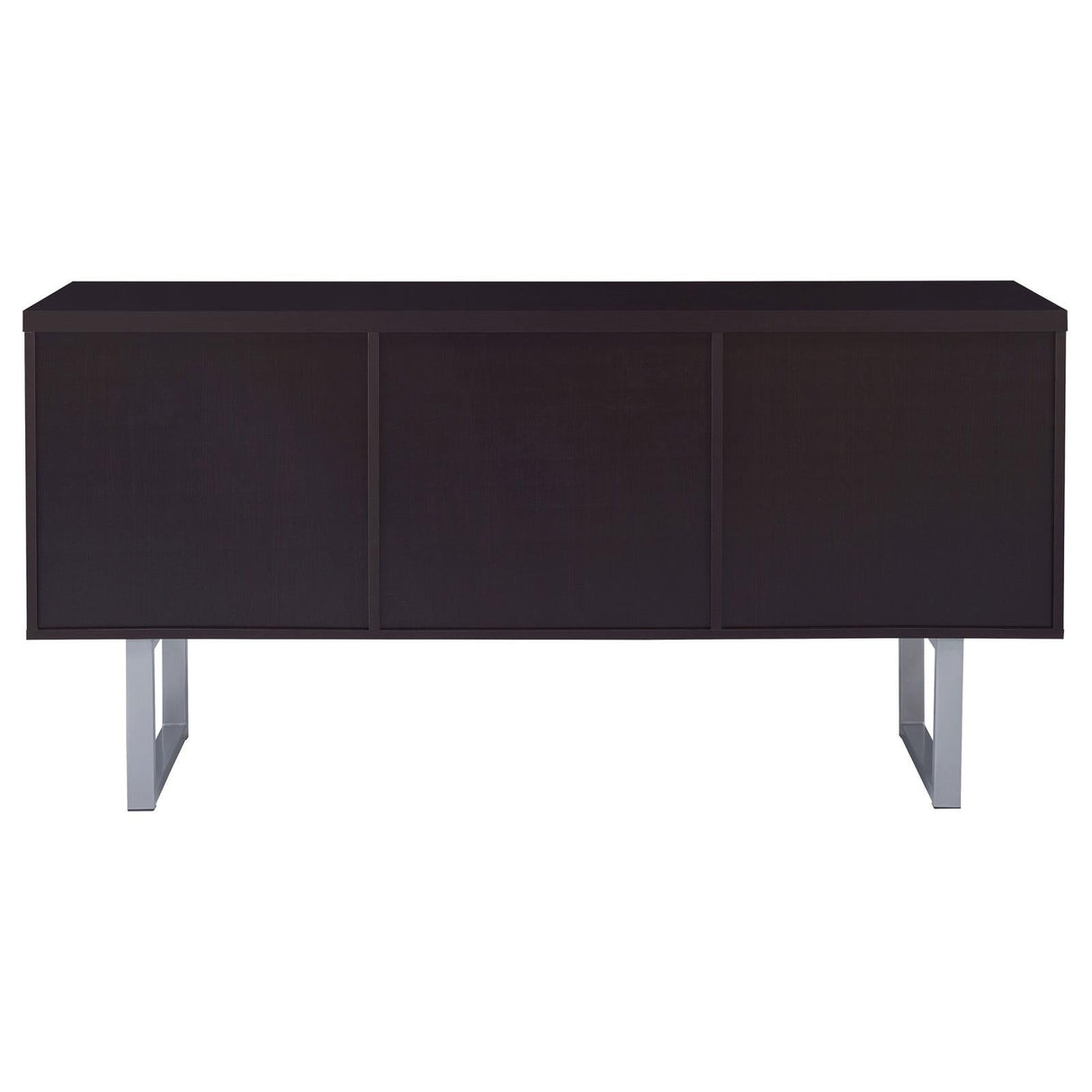 Lawtey Cappuccino 5-Drawer Credenza with Adjustable Shelf