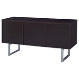 Lawtey Cappuccino 5-Drawer Credenza with Adjustable Shelf