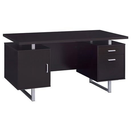 Lawtey Cappuccino Rectangular Storage Office Desk by Coaster at Eve Furniture