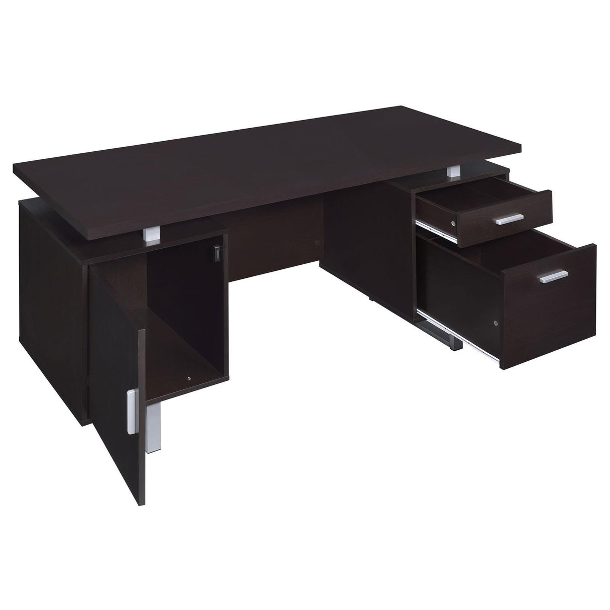 Lawtey Cappuccino Rectangular Storage Office Desk by Coaster at Eve Furniture