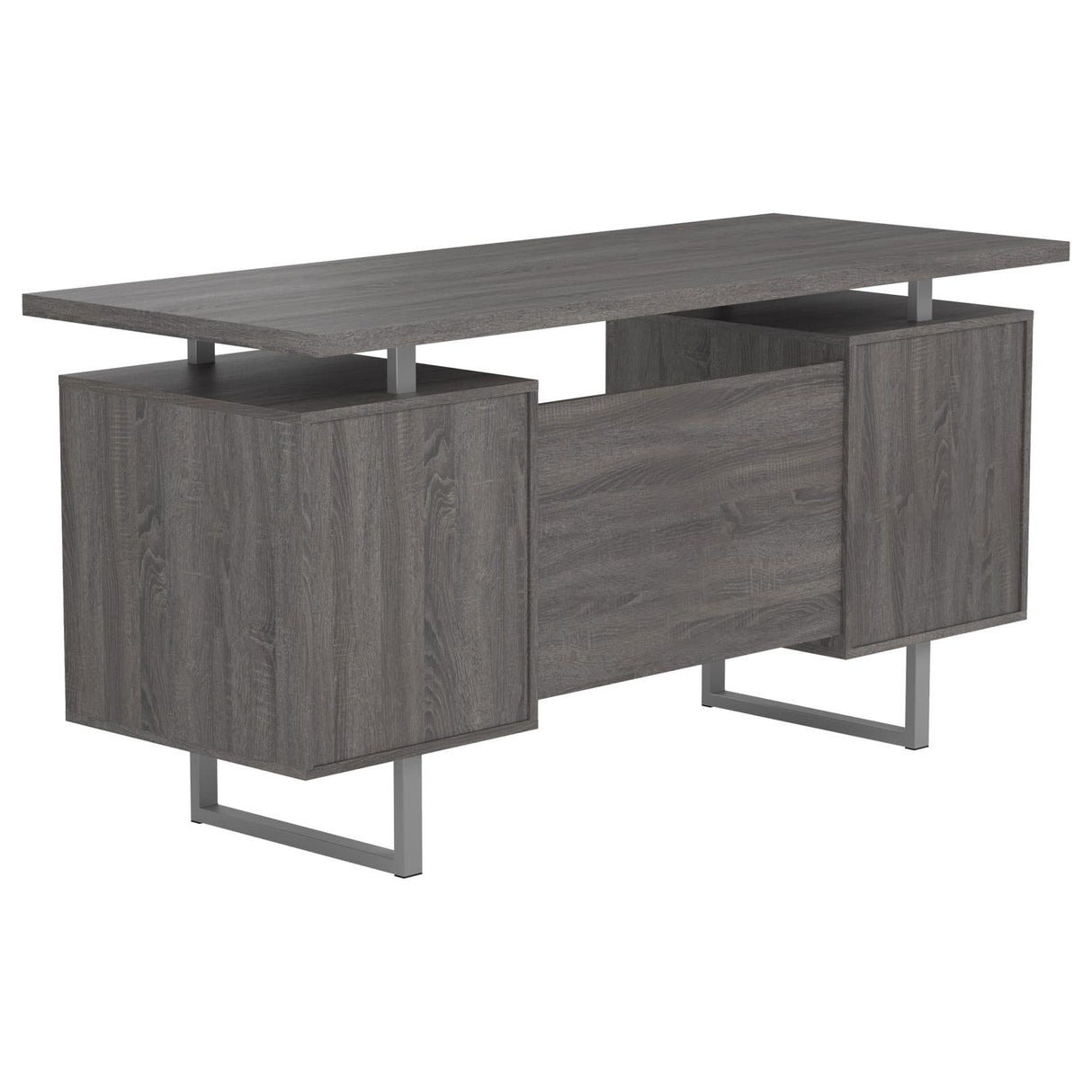 Lawtey Weathered Gray Floating Top Office Desk