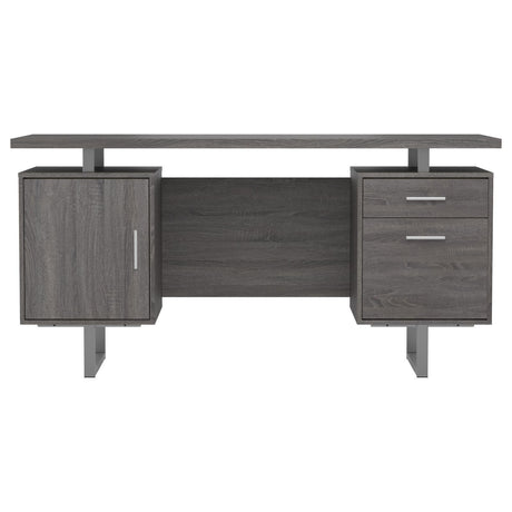 Lawtey Weathered Gray Floating Top Office Desk by Coaster at Eve Furniture
