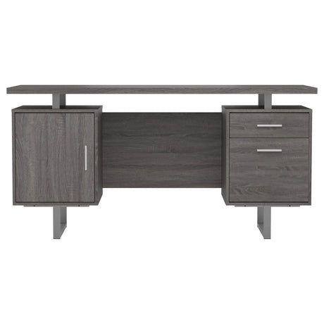 Lawtey Weathered Gray Floating Top Office Desk by Coaster at Eve Furniture