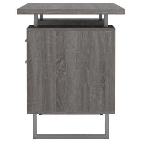 Lawtey Weathered Gray Floating Top Office Desk by Coaster at Eve Furniture