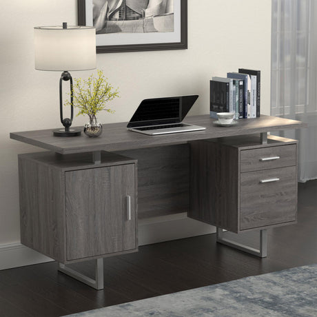 Lawtey Weathered Gray Floating Top Office Desk by Coaster at Eve Furniture