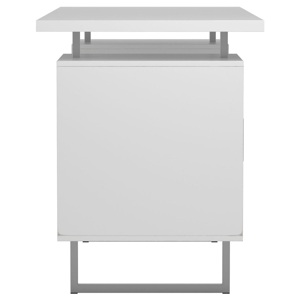 Lawtey White Gloss Floating Top Office Desk by Coaster at Eve Furniture