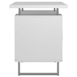 Lawtey White Gloss Floating Top Office Desk by Coaster at Eve Furniture