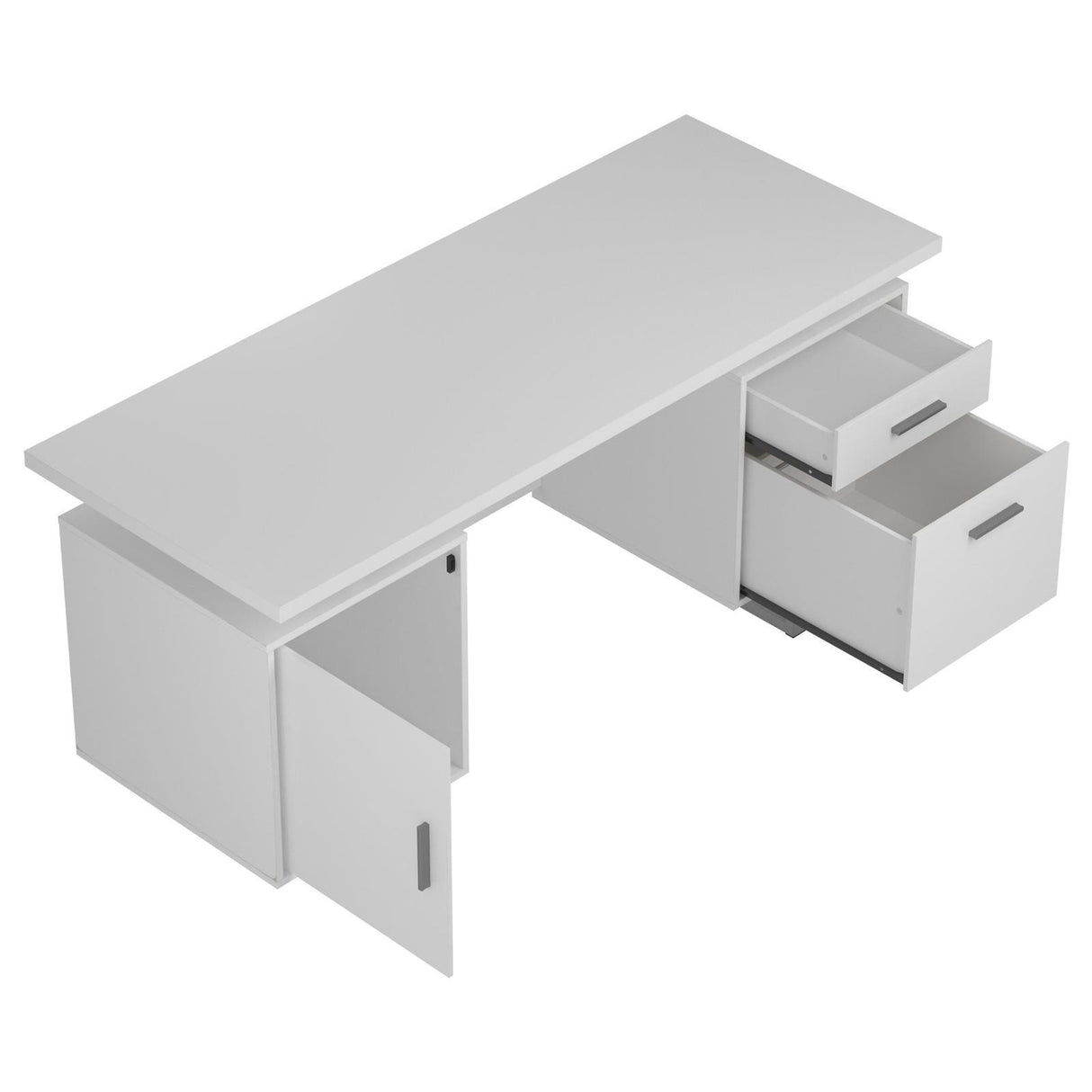 Lawtey White Gloss Floating Top Office Desk by Coaster at Eve Furniture