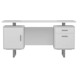 Lawtey White Gloss Floating Top Office Desk by Coaster at Eve Furniture