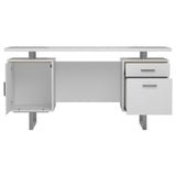 Lawtey White Gloss Floating Top Office Desk by Coaster at Eve Furniture