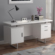 Lawtey White Gloss Floating Top Office Desk by Coaster at Eve Furniture
