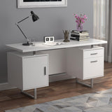 Lawtey White Gloss Floating Top Office Desk by Coaster at Eve Furniture