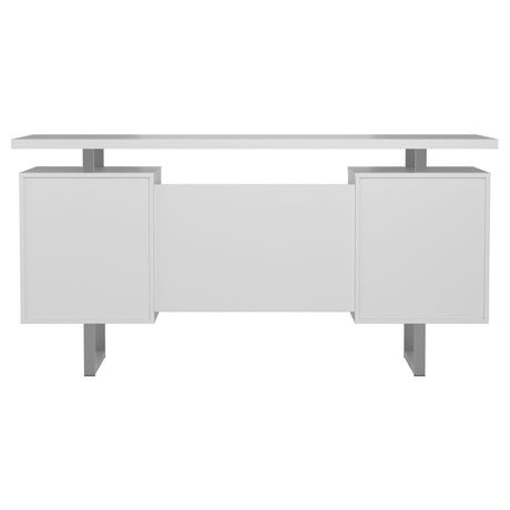 Lawtey White Gloss Floating Top Office Desk by Coaster at Eve Furniture