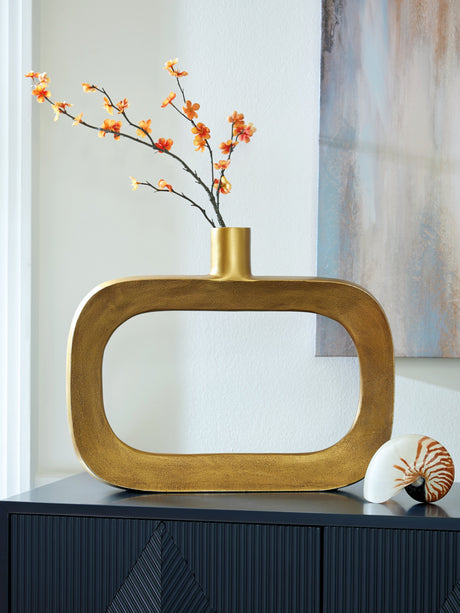 Lawtonville Antique Gold Finish Vase by Ashley at Eve Furniture