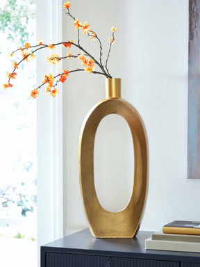 Lawtonville Antique Gold Finish Vase by Ashley at Eve Furniture