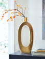 Lawtonville Antique Gold Finish Vase by Ashley at Eve Furniture