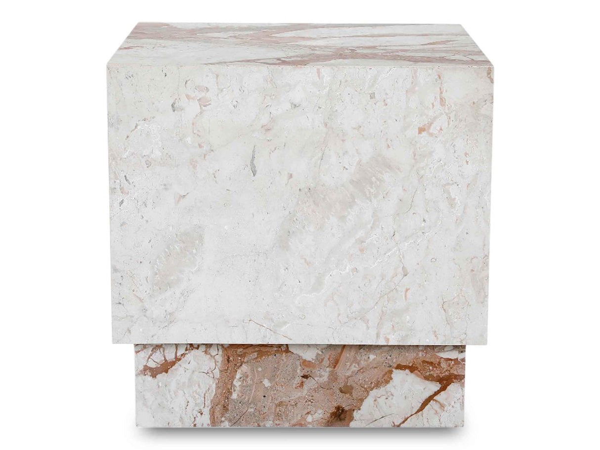 Layla Breccia Beige Marble Side Table