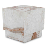 Layla Breccia Beige Marble Side Table