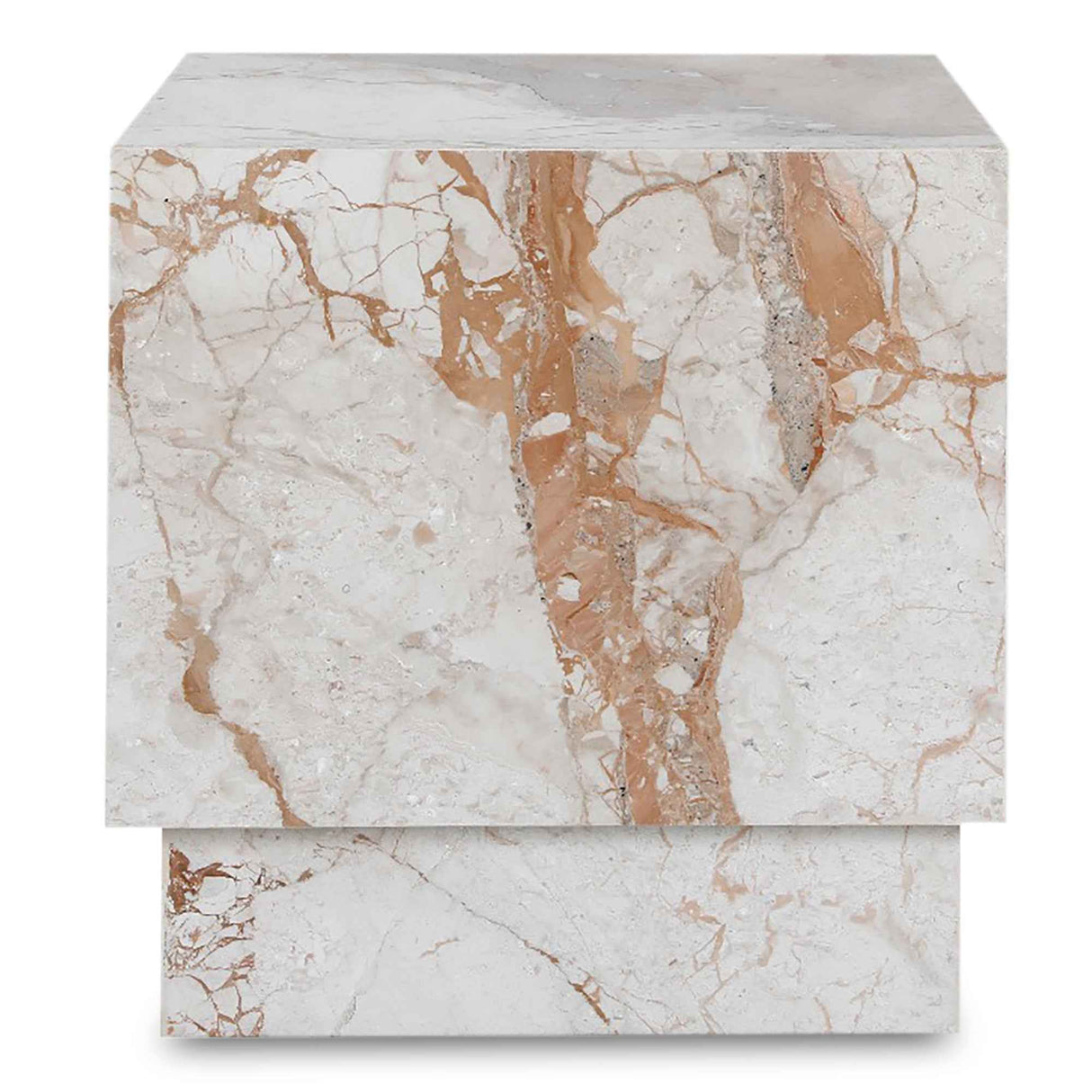 Layla Breccia Beige Marble Side Table