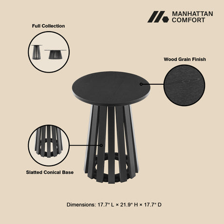 Layla End Table in Black by Manhattan Comfort at Eve Furniture