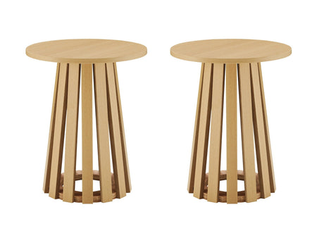 Layla End Table in Natural Oak (set of 2) by Manhattan Comfort at Eve Furniture