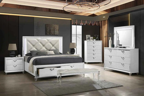 Layla LED Platform White Bedroom Set by New Era Innovations at Eve Furniture