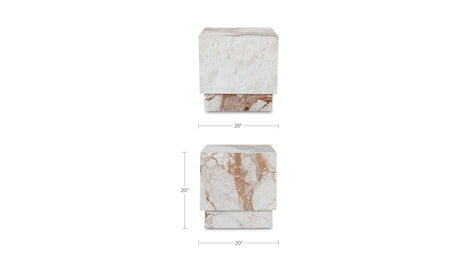 Layla Side Table Breccia Marble by Moe's Home at Eve Furniture