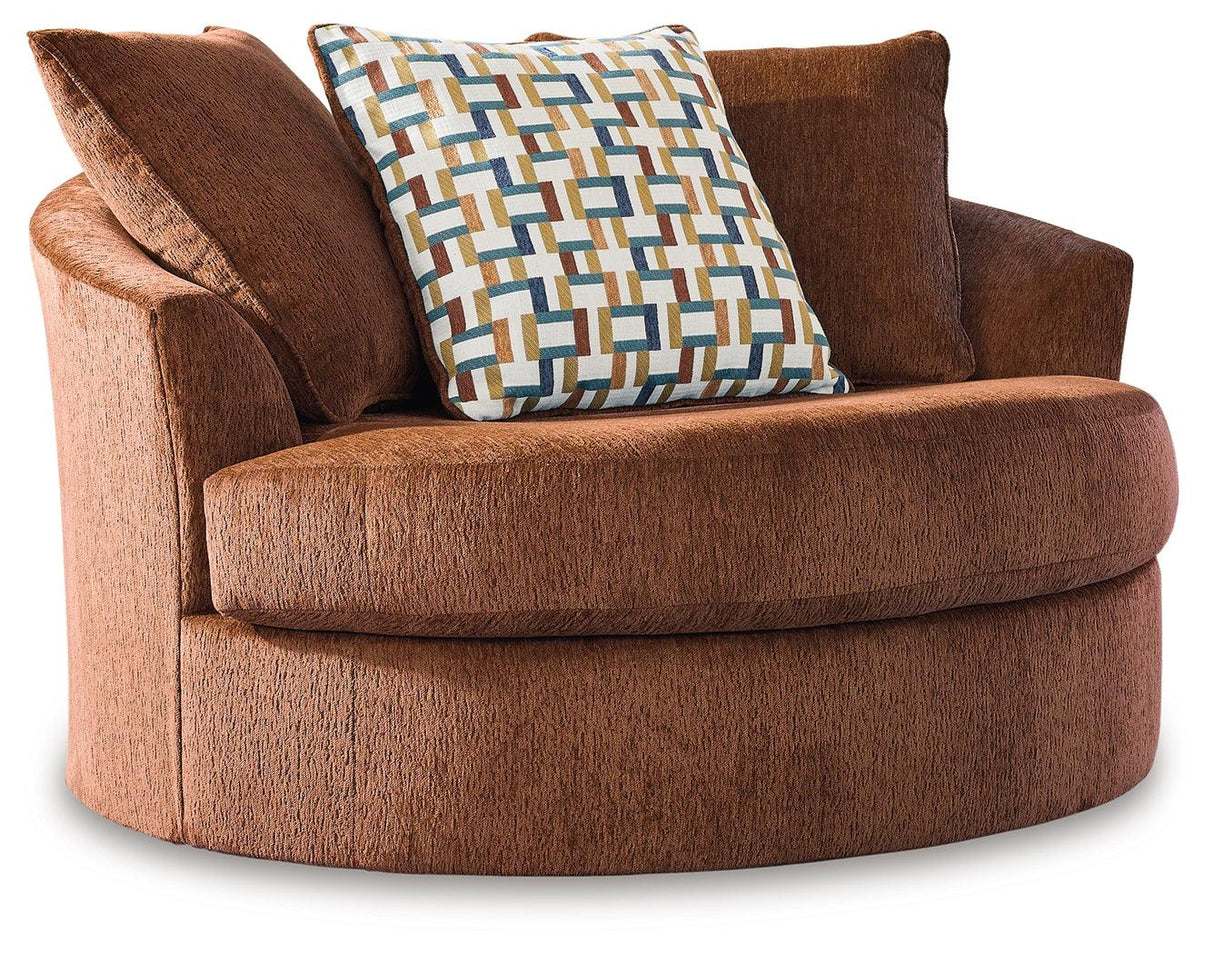Laylabrook Spice Oversized Swivel Accent Chair by Ashley at Eve Furniture