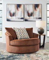 Laylabrook Spice Oversized Swivel Accent Chair by Ashley at Eve Furniture