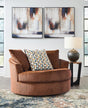 Laylabrook Spice Oversized Swivel Accent Chair by Ashley at Eve Furniture