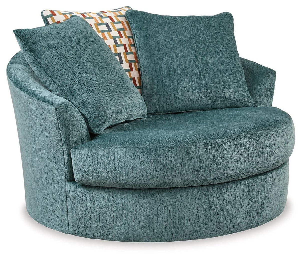 Laylabrook Teal Oversized Swivel Accent Chair by Ashley at Eve Furniture